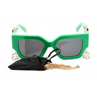 Philipp Plein Women's Sunglasses - Shiny Green Plastic Cat Eye Frame | SPP103S 0D80 ,