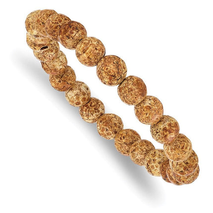 Picture Stone Agate Beaded Stretch Bracelet ,