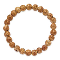 Picture Stone Agate Beaded Stretch Bracelet ,