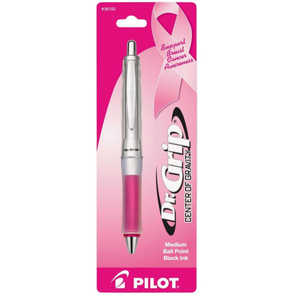 Pilot Ballpoint Pen - Dr. Grip Center of Gravity Clear and Pink Medium Point | 36192 ,