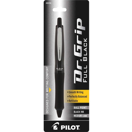 Pilot Ballpoint Pen - Dr. Grip FullBlack Medium Refillable and Retractable | 36193 ,