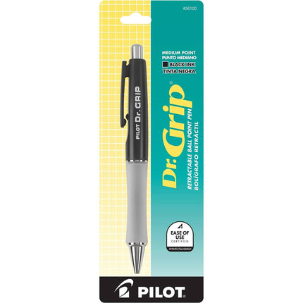 Pilot Ballpoint Pen - Dr. Grip Refillable and Retractable Black and Grey | 36100 ,