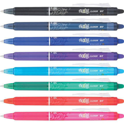 Pilot Gel Pen - Frixion Assorted Clicker Erasable Retractable, Pack of 8 | 13285 ,