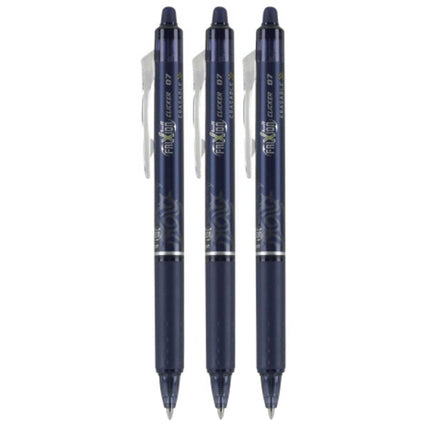 Pilot Gel Pen - Frixion Clicker 0.7mm Fine Navy Blue Erasable, Pack of 3 | 31468 ,
