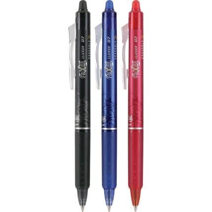 Pilot Gel Pen - Frixion Clicker 0.7mm Fine Point Assorted Erasable, Pack of 3 | 31467 ,