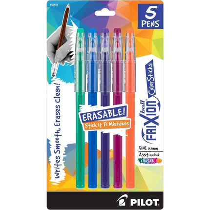 Pilot Gel Pen - Frixion ColorSticks Assorted Barrels Erasable, Pack of 5 | 32443 ,
