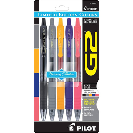 Pilot Gel Roller Pen - G2 Harmony Ink Quick Drying Retractable, Pack of 5 | 16982 ,