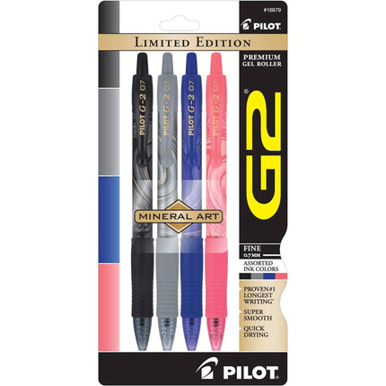 Pilot Gel Roller Pen - G2 Mineral Art Quick Drying Retractable, Pack of 4 | 16979 ,