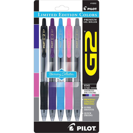 Pilot Gel Rollerball Pen - G2 Harmony Ink Premium Super Smooth, Pack of 5 | 18262 ,