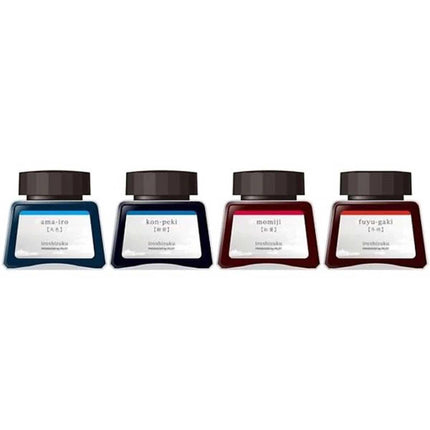 Pilot Ink Bottles - Iroshizuku Dye-Based Glass Fountain Pen, Set of 4, Midday | 18441 ,