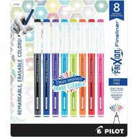 Pilot Marker Pen - Frixion Fineliner 0.6 mm Fine Assorted Erasable, Pack of 8 | 12484 ,