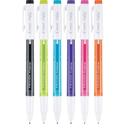 Pilot Marker Pen - Frixion Fineliner 0.7 mm Fine Point Erasable, Pack of 6 | 11881 ,