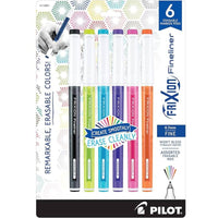 Pilot Marker Pen - Frixion Fineliner 0.7 mm Fine Point Erasable, Pack of 6 | 11881 ,