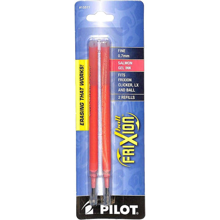 Pilot Refills - Frixion 0.7 mm Fine Point Erasable Salmon Gel Ink, Pack of 2 | 15511 ,