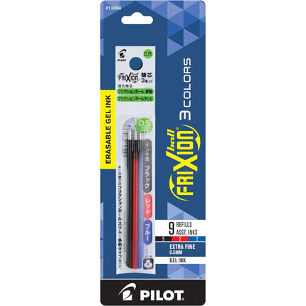 Pilot Refills - Frixion Ball Extra Fine Point Erasable 9 Assorted Gel Ink | 13864 ,