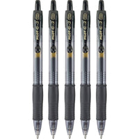 Pilot Rollerball Pen - G2 Bold Point Retractable Black Gel Ink, Pack of 5 | 31303 ,