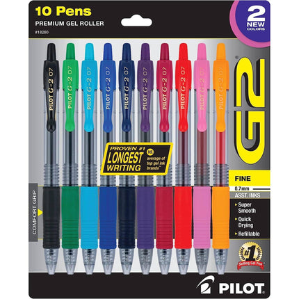 Pilot Rollerball Pen - G2 Harmony Ink Retractable Premium Gel, Pack of 10 | 18280 ,