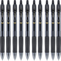 Pilot Rollerball Pen - G2 Premium Black Gel Plastic Refillable, Pack of 10 | 31024 ,