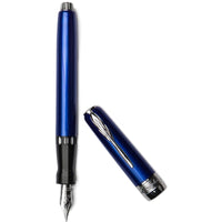 Pineider Fountain Pen - Full Metal Jacket Lightning Blue 14k ,