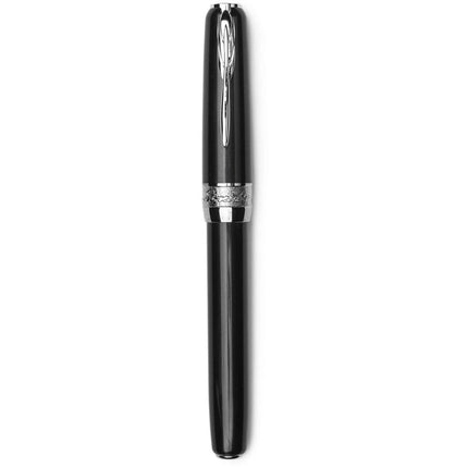 Pineider Fountain Pen - Full Metal Jacket, Midnight Black ,