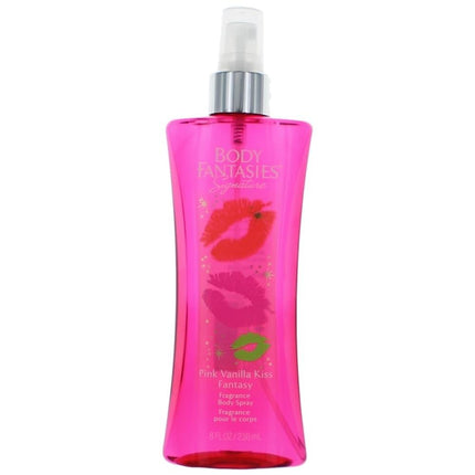 Pink Vanilla Kiss Fantasy by Body Fantasies, 8 oz Fragrance Body Spray for Women ,