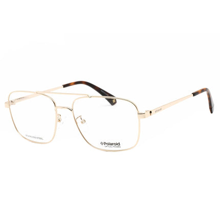 Polaroid Core Unisex Eyeglasses - Gold Pilot Full-Rim Metal Frame | PLD D359/G J5G ,