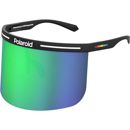 Polaroid Unisex Sunglasses - Black Green Shield Frame | POLAROID PLD 7038/S 07ZJ/MT ,