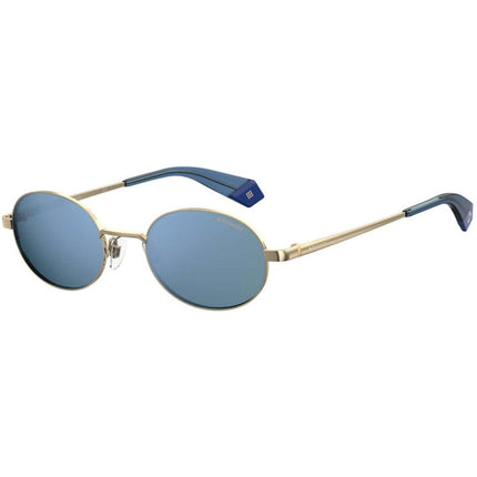 Polaroid Unisex Sunglasses - Gold Blue 2 Oval Frame | POLAROID PLD 6066/S/LI 0UHU/XN ,