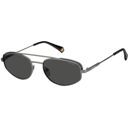 Polaroid Unisex Sunglasses - Matt Ruthenium Metal Frame | POLAROID PLD 6130/S 0R80/M9 ,