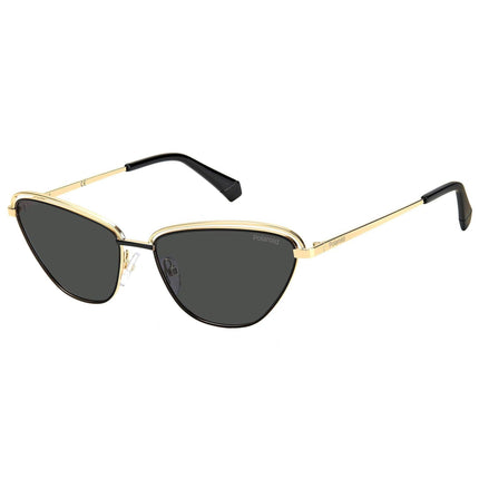 Polaroid Women's Sunglasses - Black Gold Plastic Cat Eye Frame | PLD 4102/S 02M2 ,