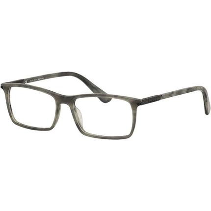 Police Men's Eyeglasses - Shiny Streaked Grey Rectangular Frame | POLICE VPL691 01EX ,