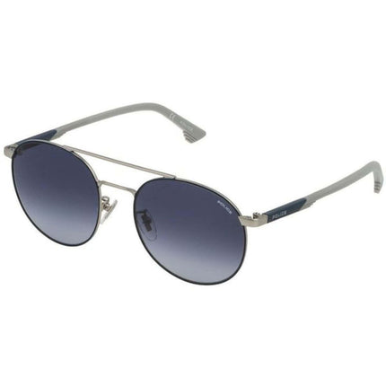 Police Men's Sunglasses - Full Rim Metal Pilot Frame Blue Lens | POLICE SPL717 502 ,