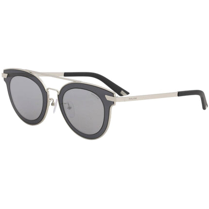 Police Men's Sunglasses - Shiny Palladium Metal Cat Eye Frame | POLICE SPL349 579X ,