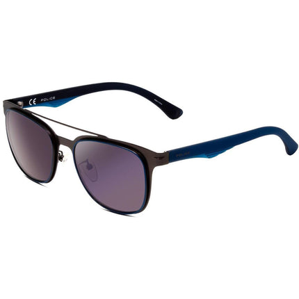 Police Unisex Sunglasses - Gun Metal Square Frame Blue Lens | POLICE SPL356 K53B ,