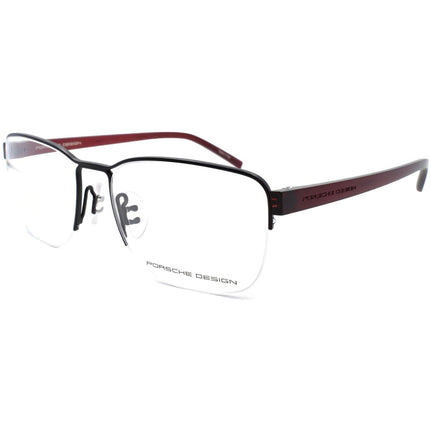 Porsche Unisex Eyeglasses - Black Metal Square Frame Demo Lens | PORSCHE P8357 A ,