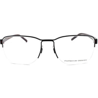 Porsche Unisex Eyeglasses - Black Metal Square Frame Demo Lens | PORSCHE P8357 A ,