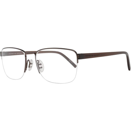 Porsche Unisex Eyeglasses - Brown Metal Square Frame Demo Lens | PORSCHE P8357 D ,