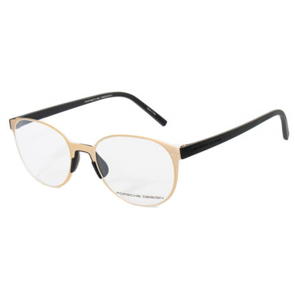 Porsche Unisex Eyeglasses - Light Gold Black Metal Cat Eye Frame | PORSCHE P8312 B ,