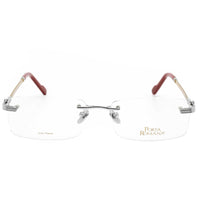 Porta Romana Men's Eyeglasses - Rectangular Rimless Metal Frame | 1001 SILVER GOLD ,