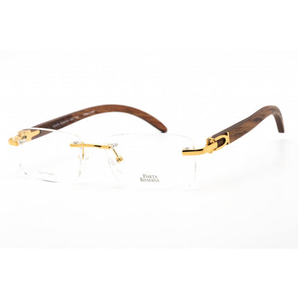 Porta Romana Unisex Eyeglasses - Bubinga Lacquered Wood Rectangular Frame | 1953 100 ,