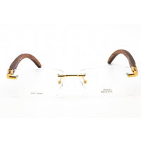 Porta Romana Unisex Eyeglasses - Bubinga Lacquered Wood Rectangular Frame | 1953 100 ,