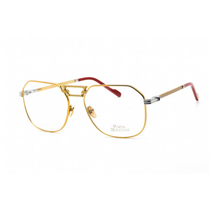 Porta Romana Unisex Eyeglasses - Full Rim Gold Metal Rectangular Frame | Mod. 1266 100 ,