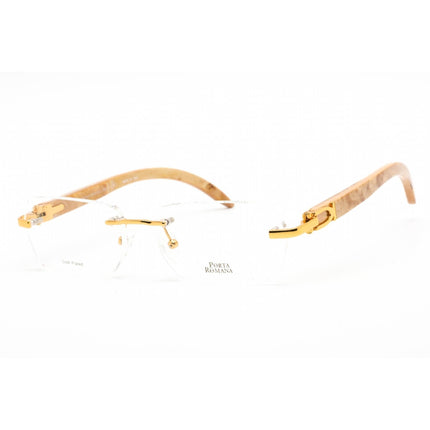 Porta Romana Unisex Eyeglasses - Light Wood Gold Metal/Plastic Frame | 1954 100BUL ,