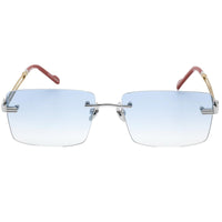 Porta Romana Unisex Sunglasses - Blue Lens Rectangular Metal Frame | Mod. 1010 Blue ,