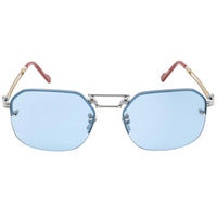 Porta Romana Unisex Sunglasses - Blue Lens Silver and Gold Frame | Mod. 1012 600B ,