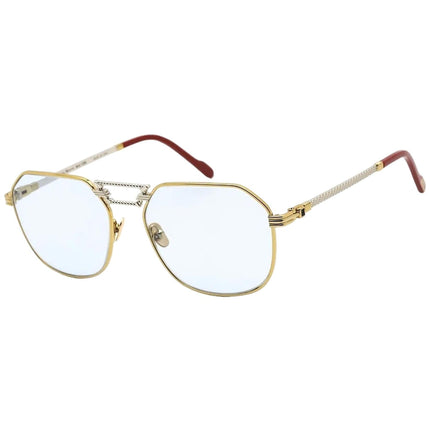 Porta Romana Unisex Sunglasses - Blue Lens Square Gold and Silver | Mod. 1266 100BP ,
