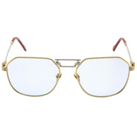 Porta Romana Unisex Sunglasses - Blue Lens Square Gold and Silver | Mod. 1266 100BP ,
