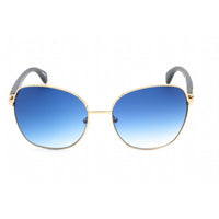 Porta Romana Unisex Sunglasses - Full Rim Gold/Blue Metal Rectangular | 1964 100B ,