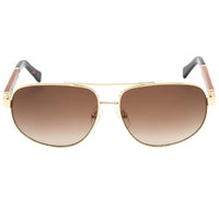 Porta Romana Unisex Sunglasses - Gradient Brown Lens Aviator Frame | 1989 (MOD 1966) ,