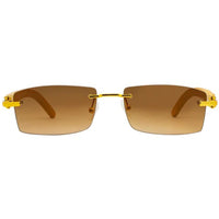 Porta Romana Unisex Sunglasses - Gradient Brown Lens Yellow and Gold | 1953 100R ,